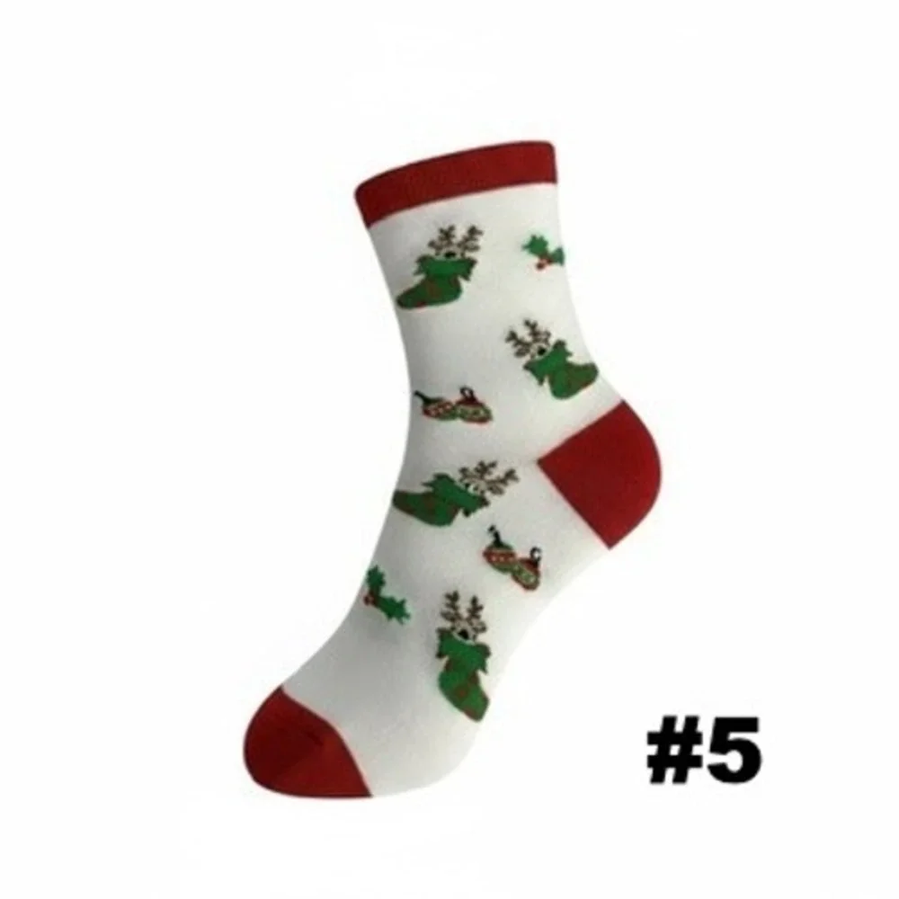 Calcetines Navideños De Punto‎ Novedosos 5.5-8.5 Unisex Cómodos Paquete De 5